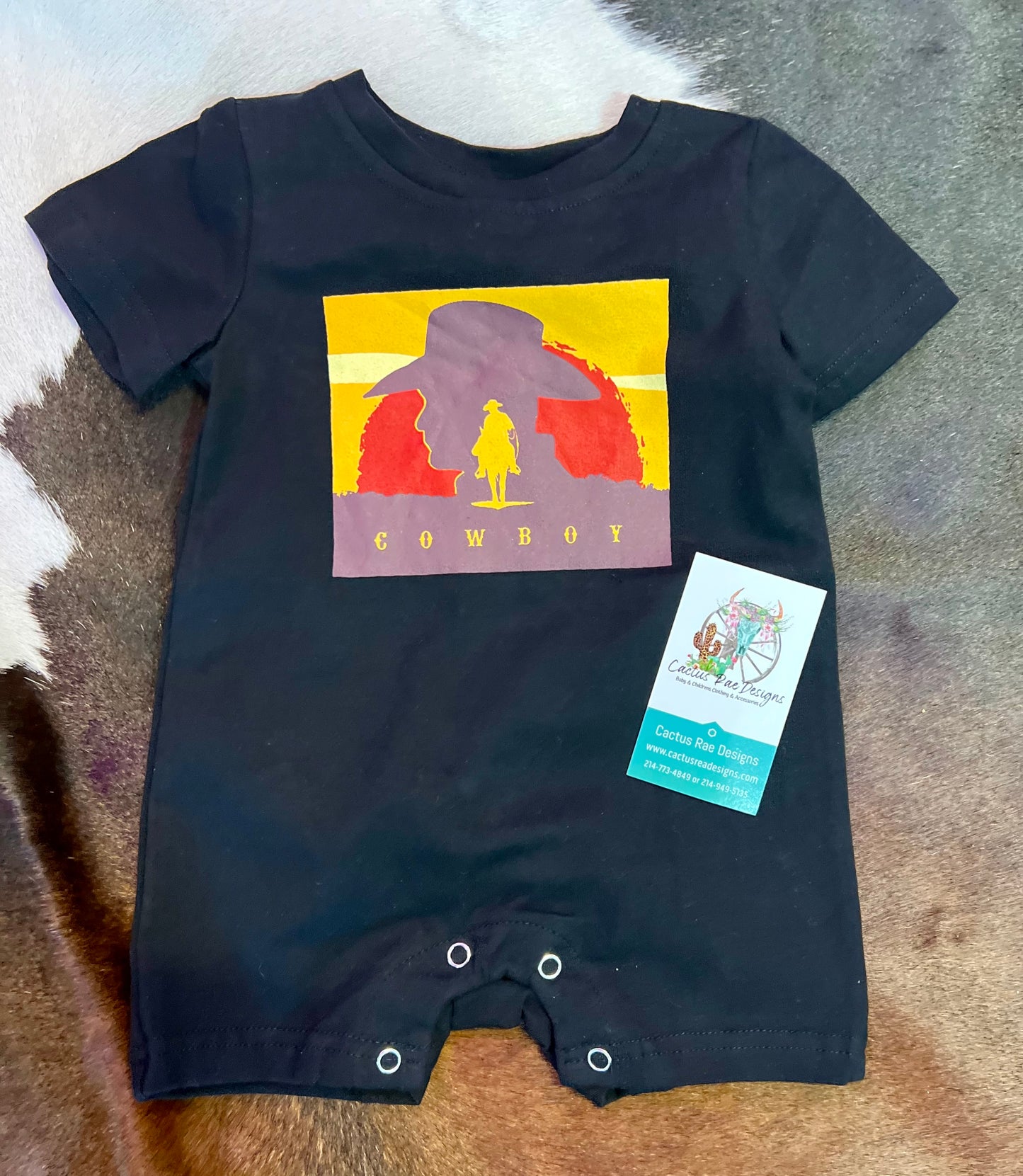 Black Cowboy Romper