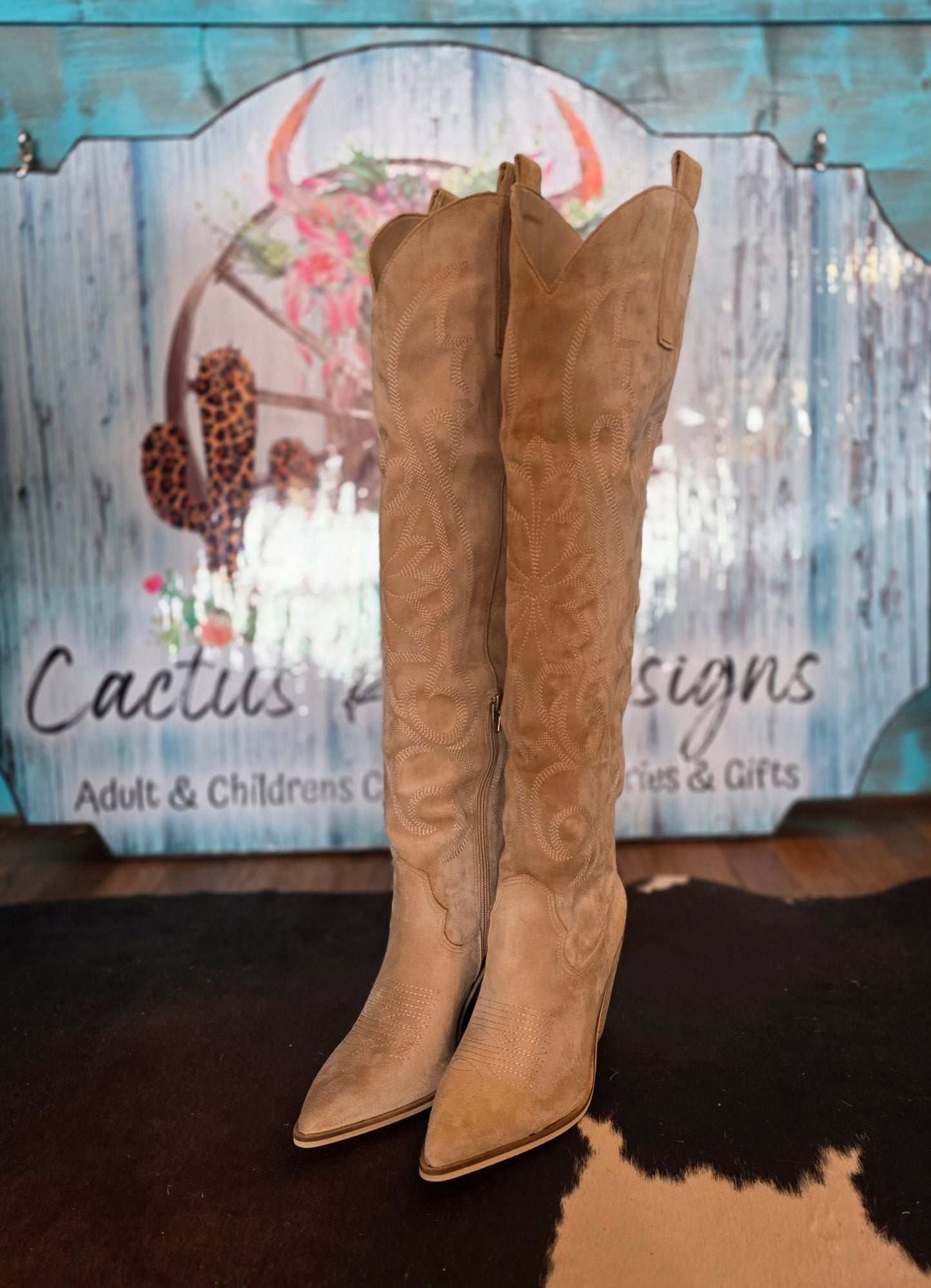 Ivy Over The Knee Boot Beige