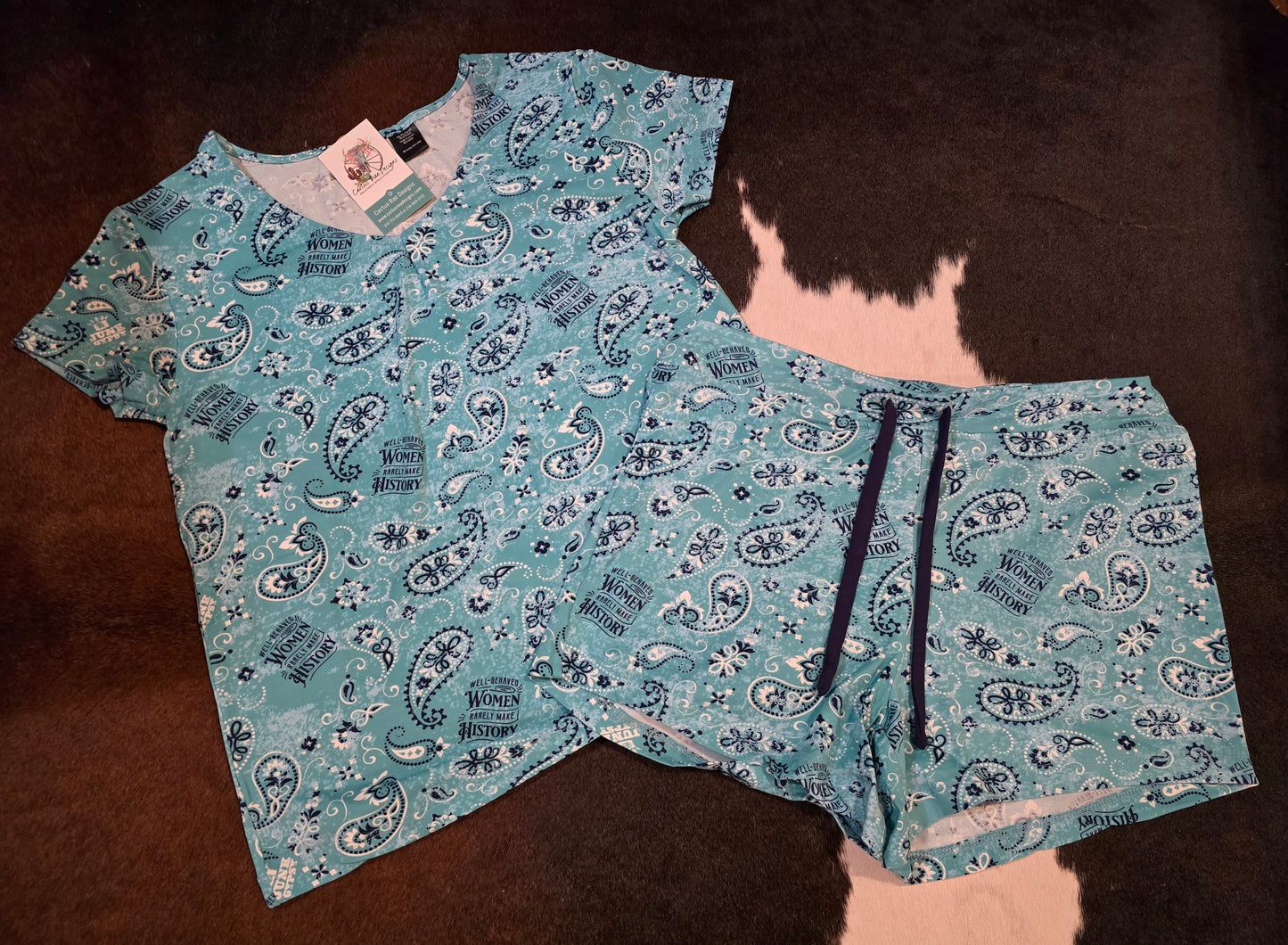 Well Behaved Women Paisley V-Neck PJ Top