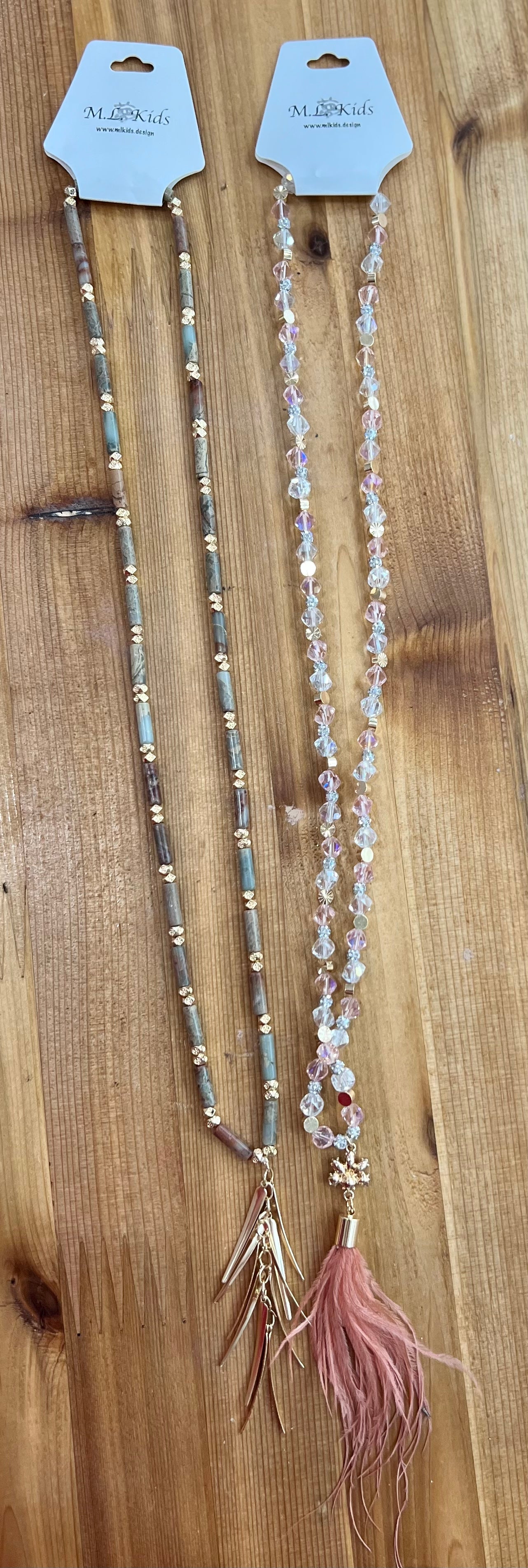 Rose Gold Necklace with Feather Charm