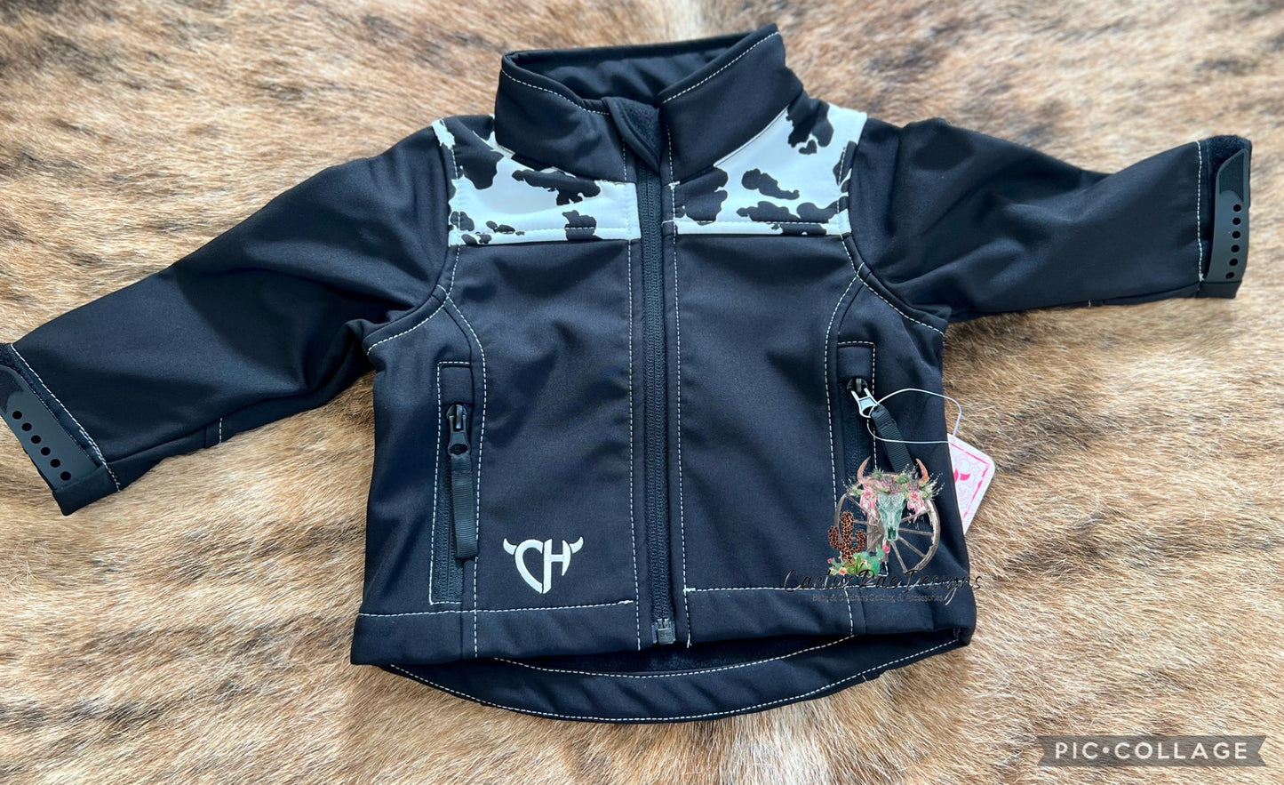 Cowprint Yoke Polly Shell Jacket