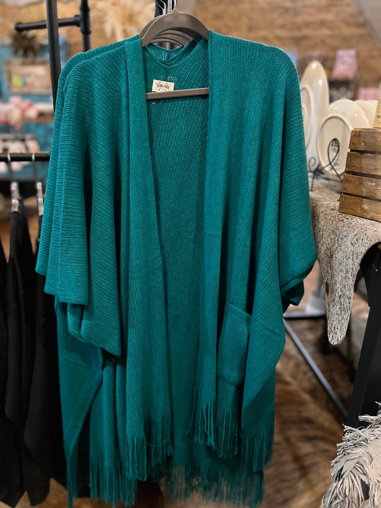 Turquoise Charlie Fringe Kimono
