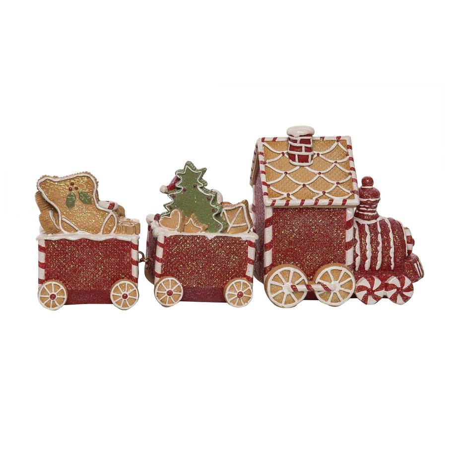 Festive Resin Gingerbread Train Decor For Christmas