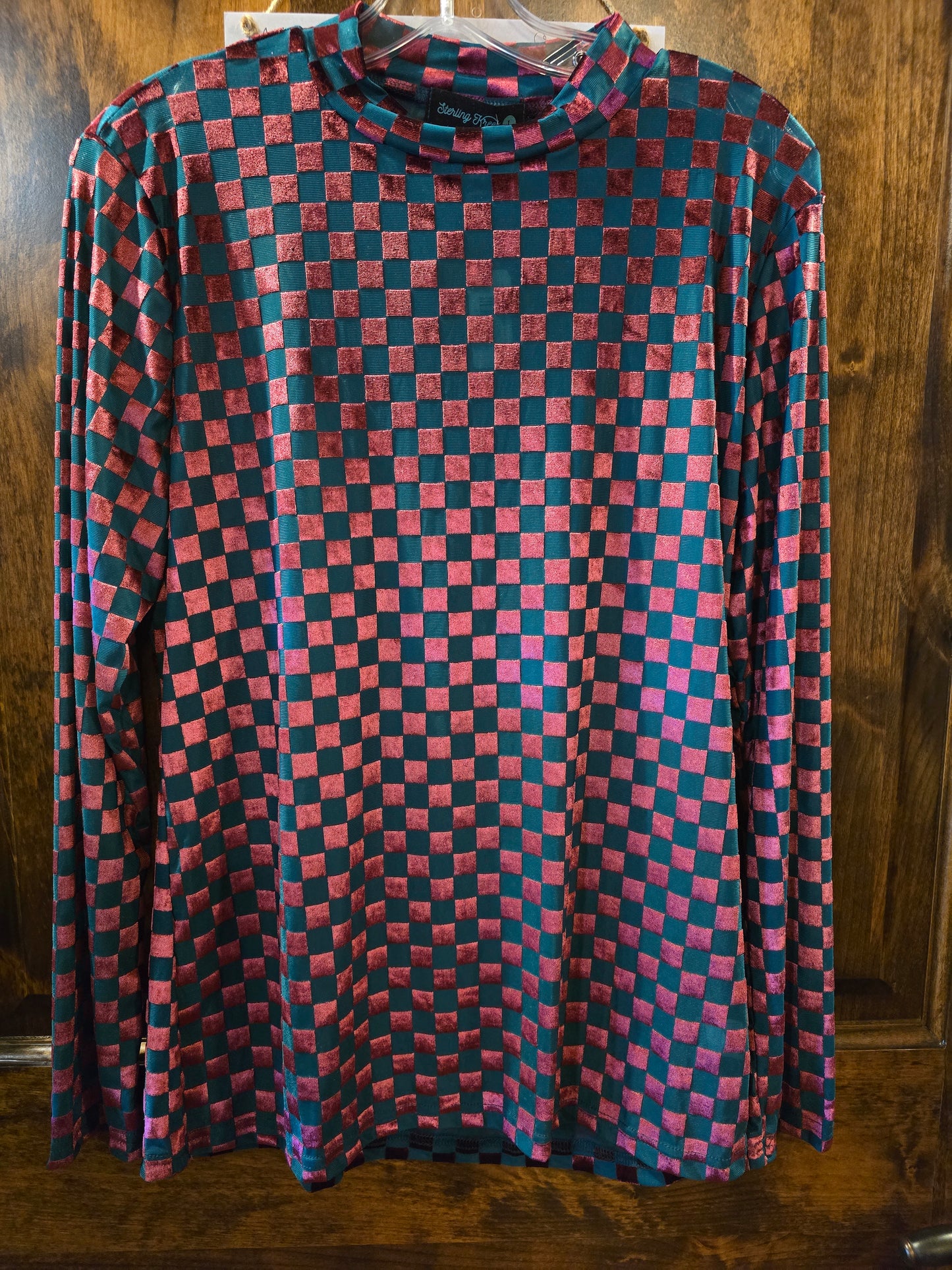 Watermelon Moonshine Velvet Mesh Top