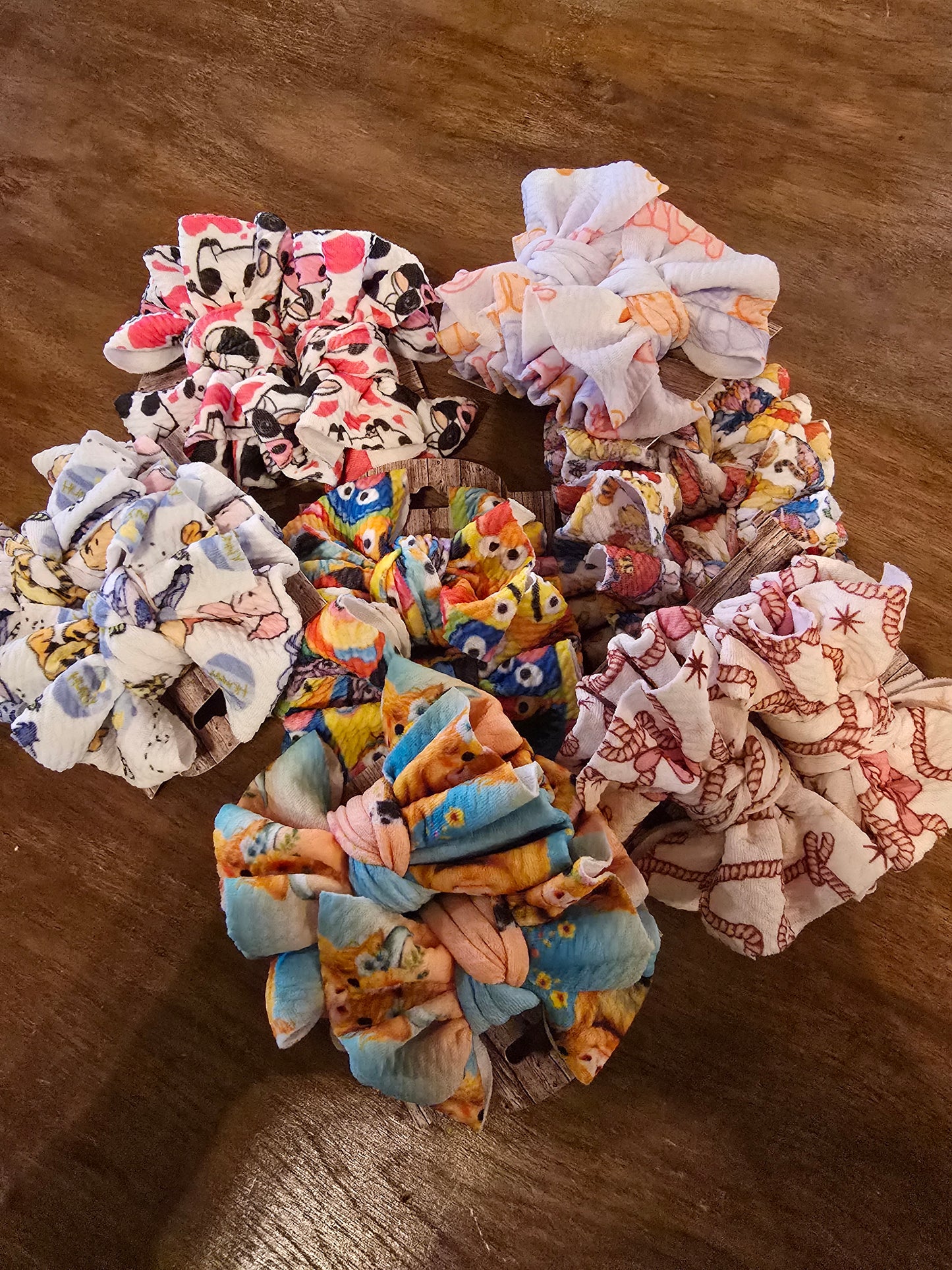 3" Print Hair Bow Piggy Sets