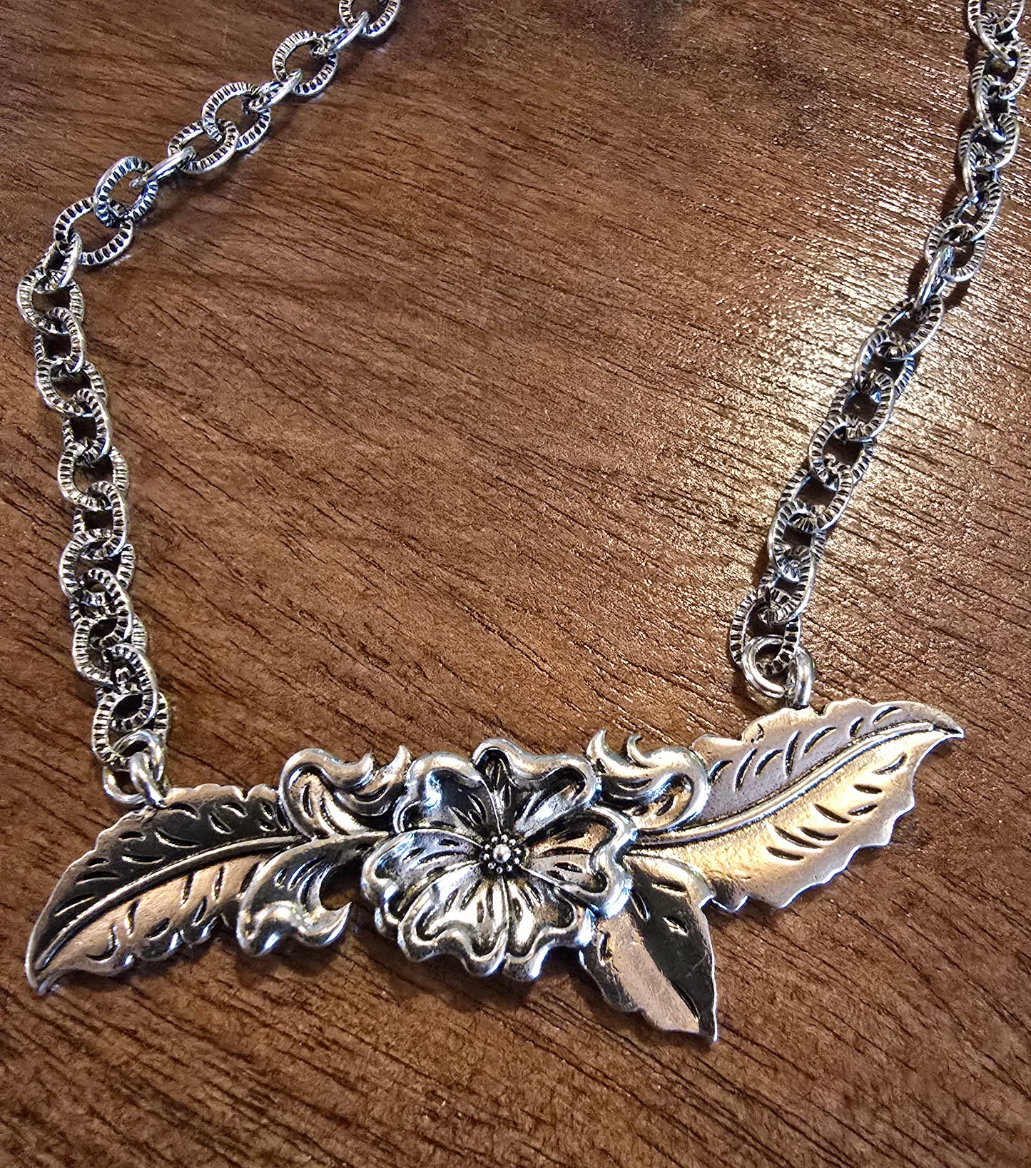 Tooled Leather Necklace