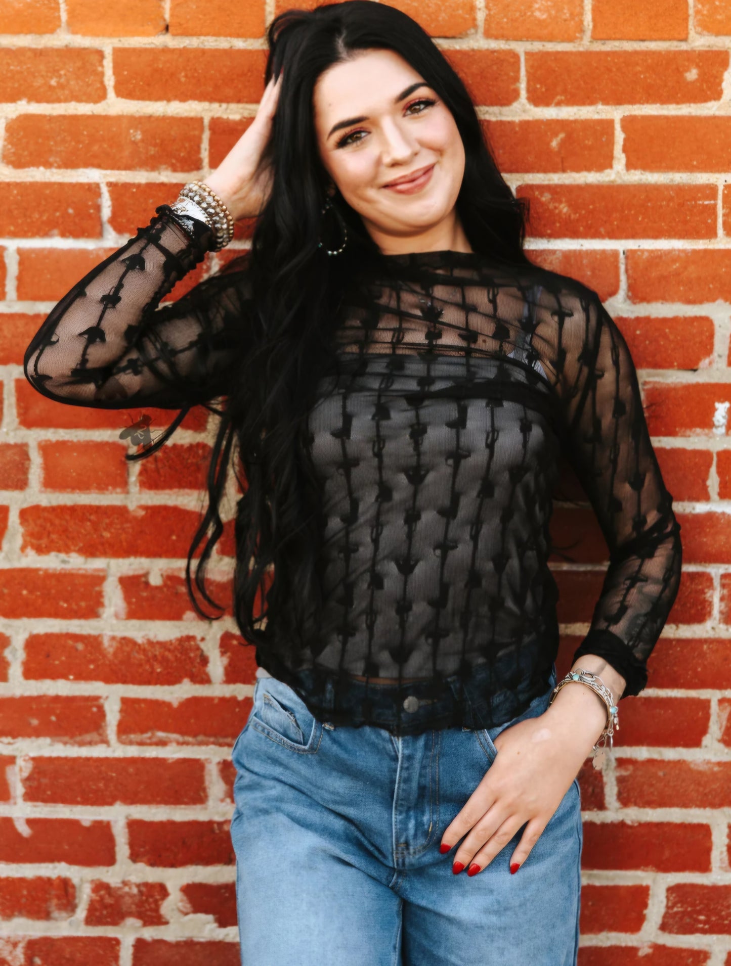 Lariat Lace L/S Mesh "Midnight"