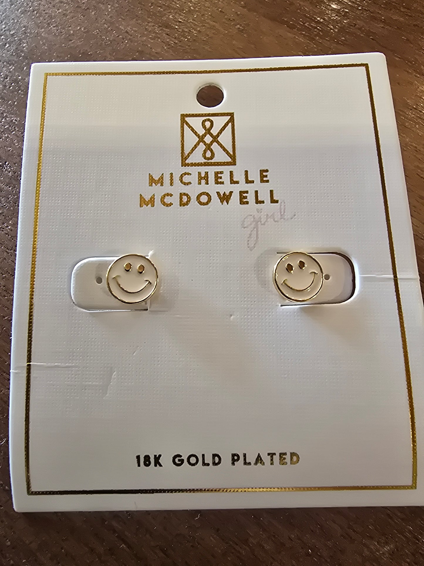 White Smiley Earrings