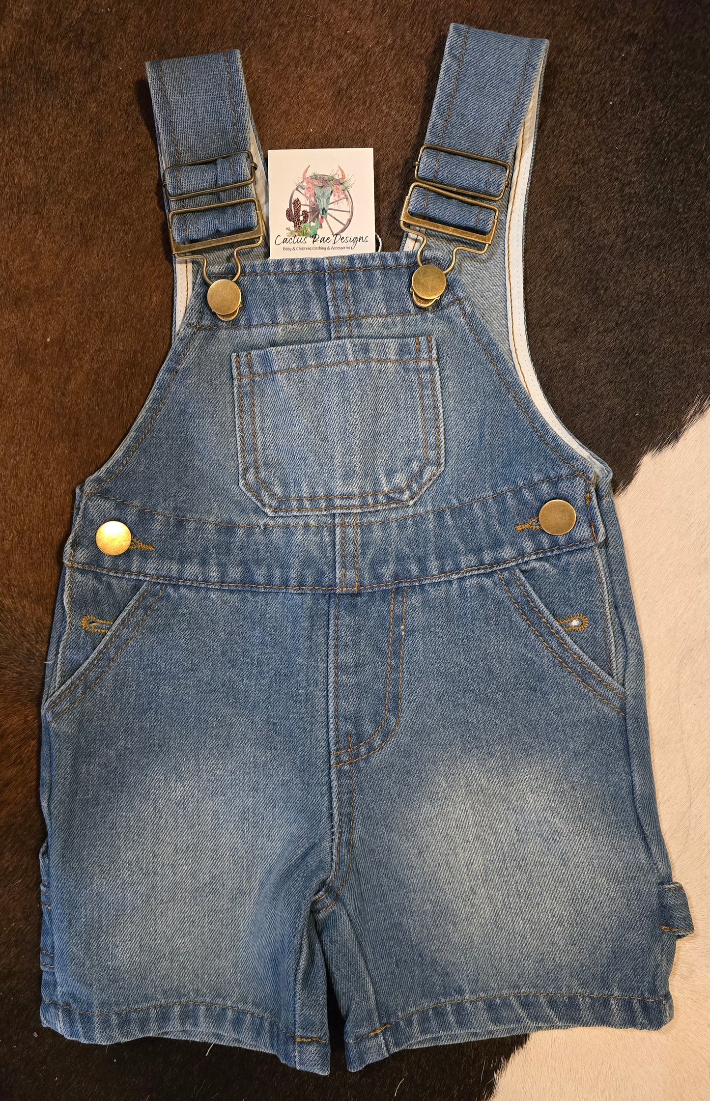 Boys Denim Shorts Overalls