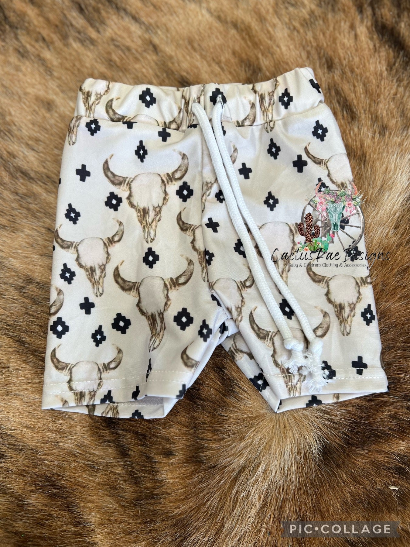 Bull Skull Swim Trunks