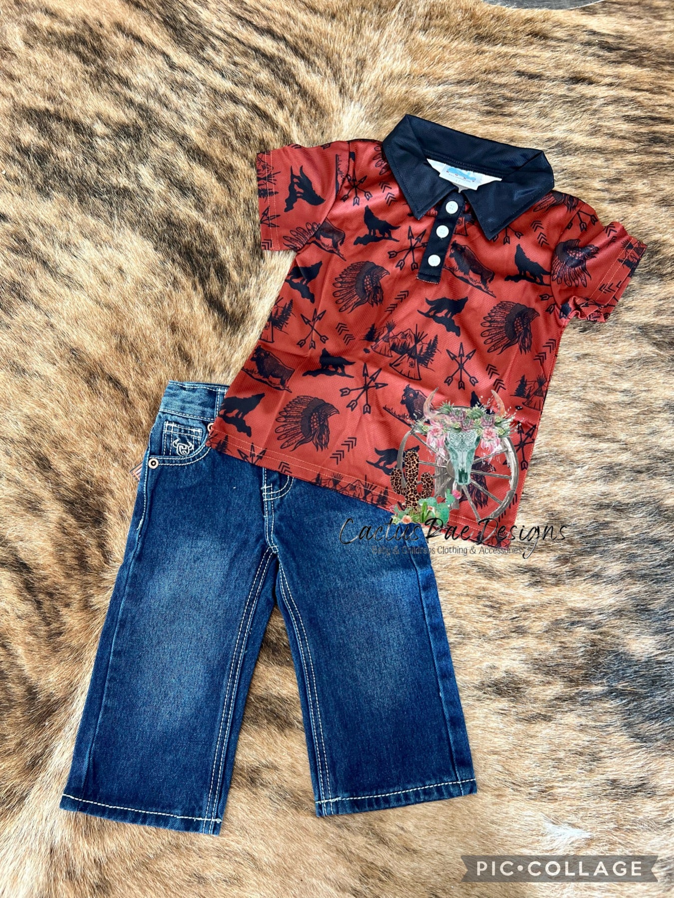 Indian Print Rust Shirt