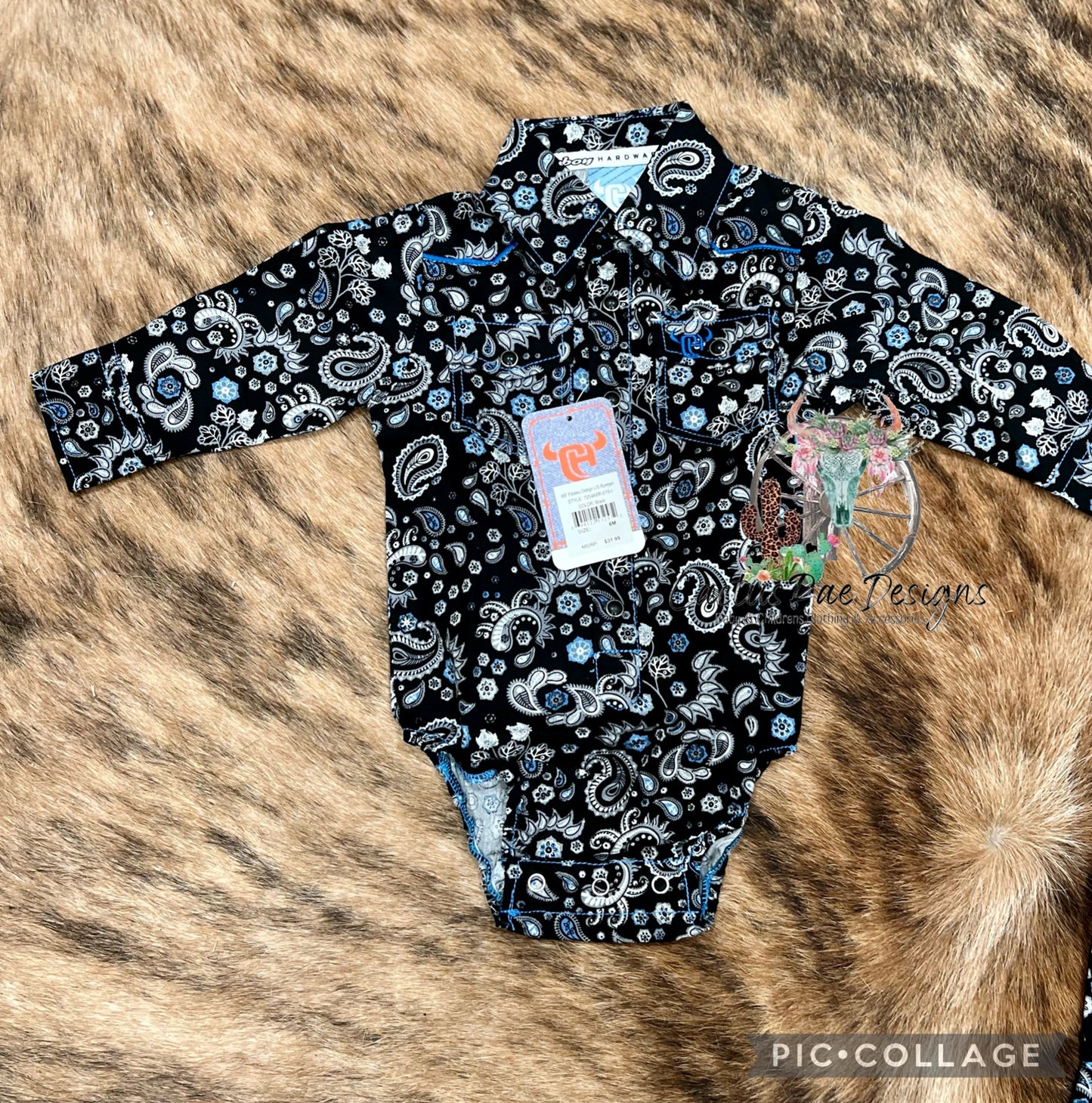 Paisley Onesie Button Up