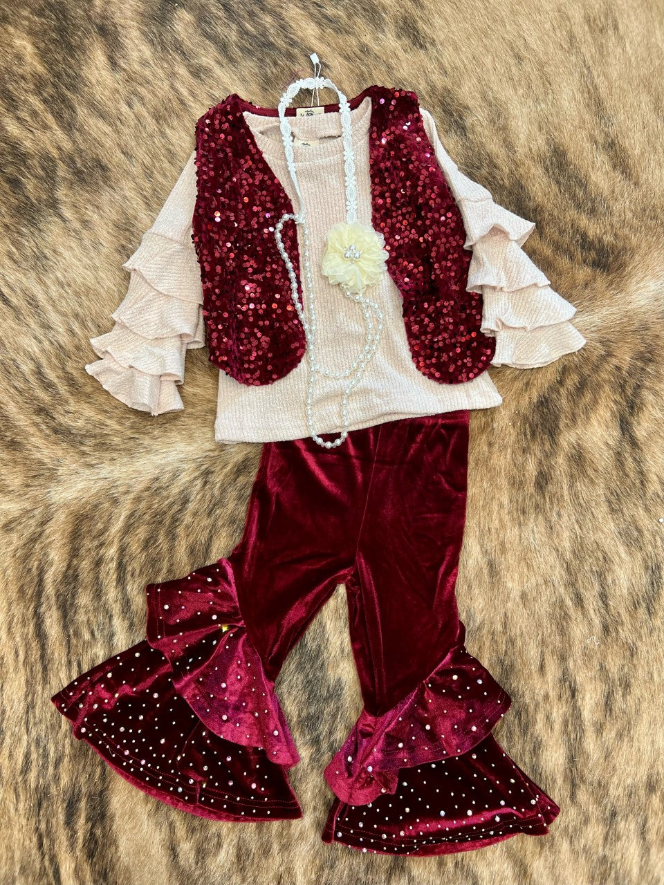 Burgandy Sequin Vest