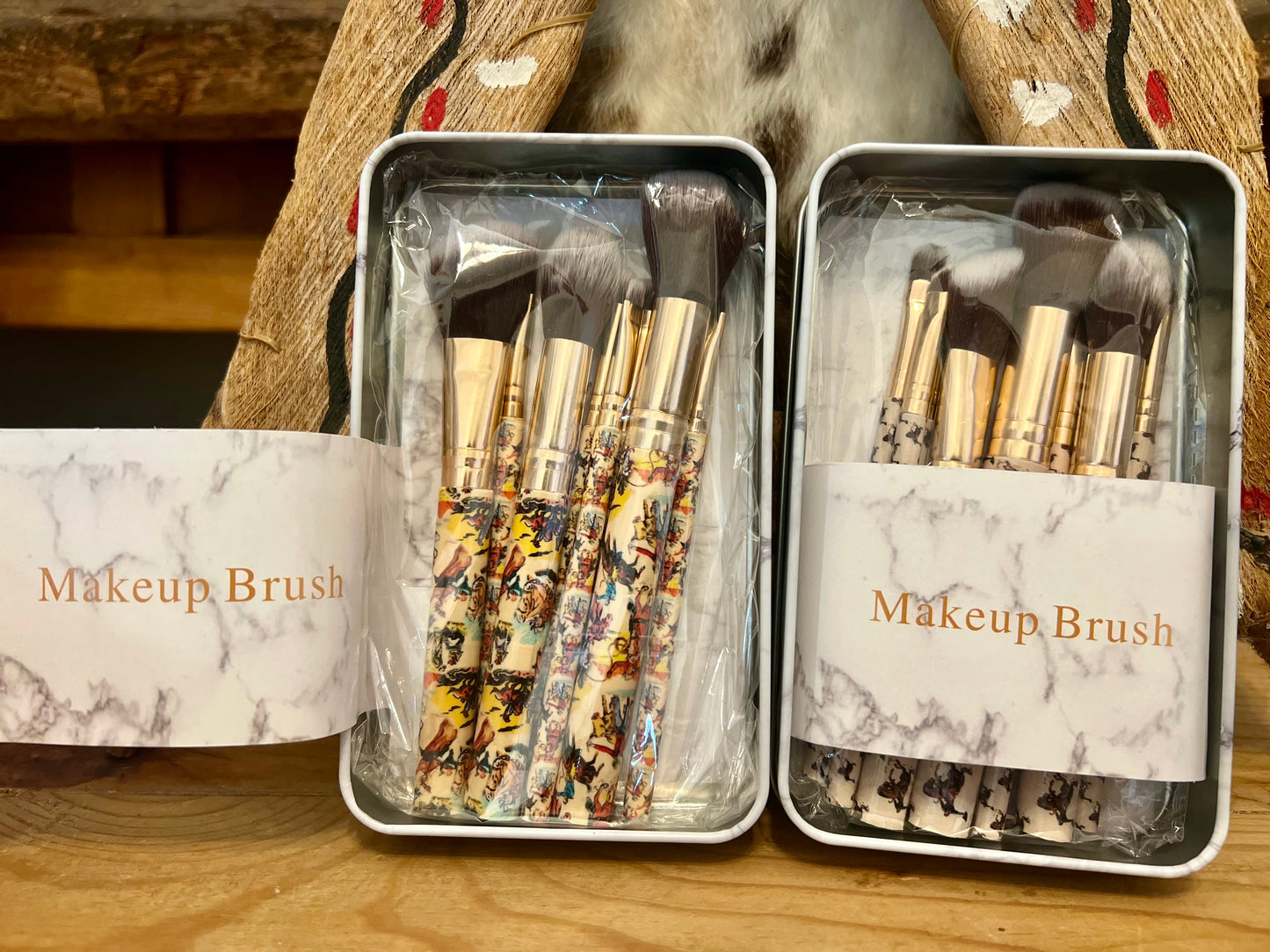 Makeup Brush Tin Box Set