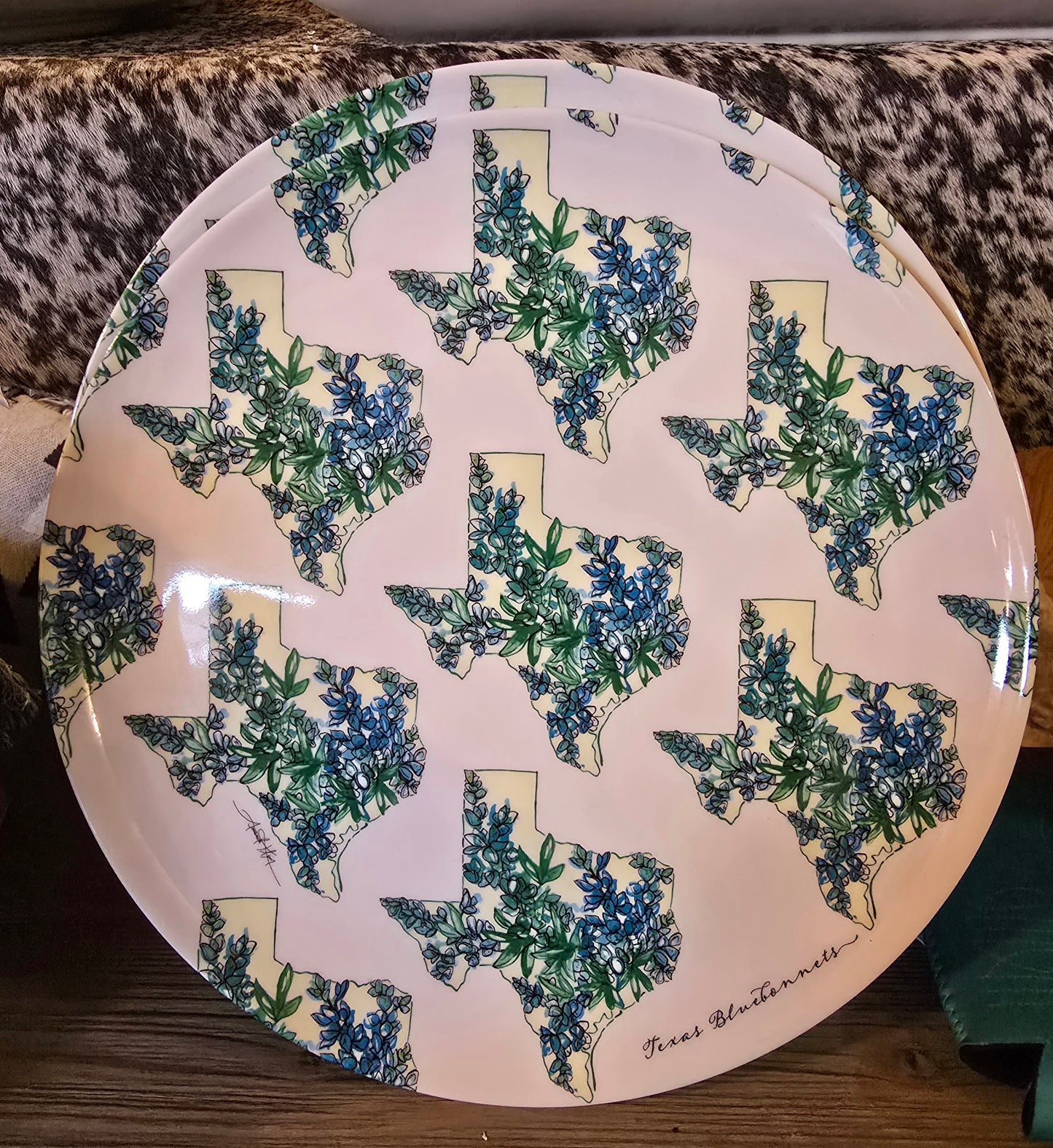 Texas Melamine Bluebonnet Plate