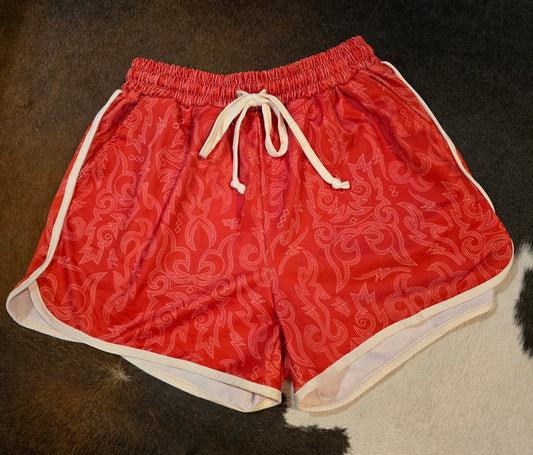 Raised Round Here Shorts - Red