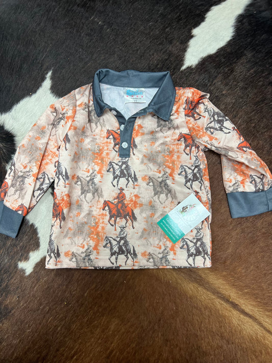 Traveling Cowboy L/S Polo Shirt