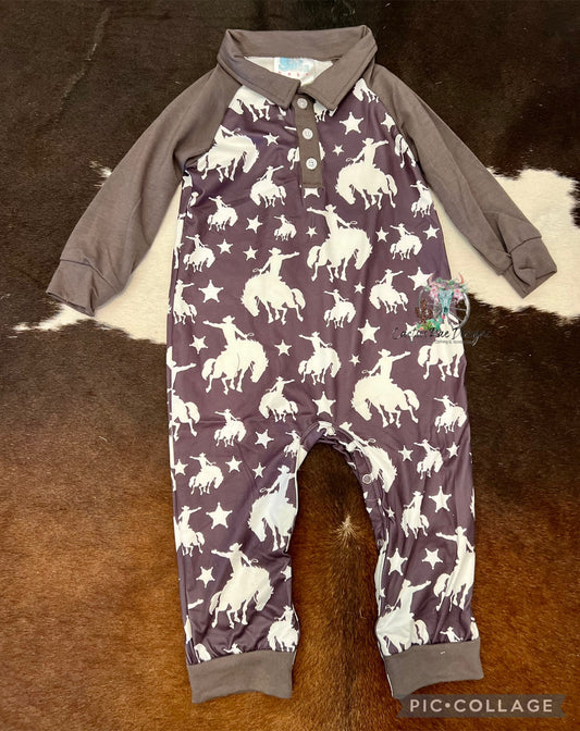 Bronc Cowboy L/S Romper