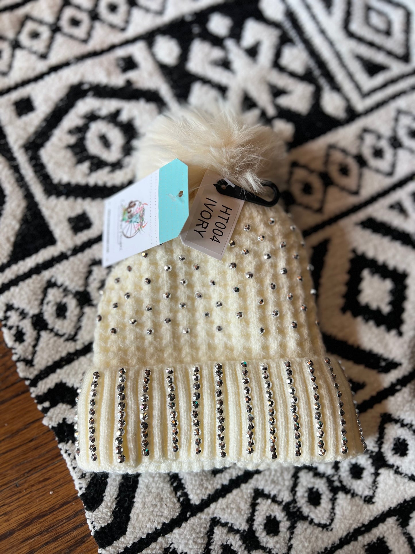 Bling Knit Hat With Fleece Lining