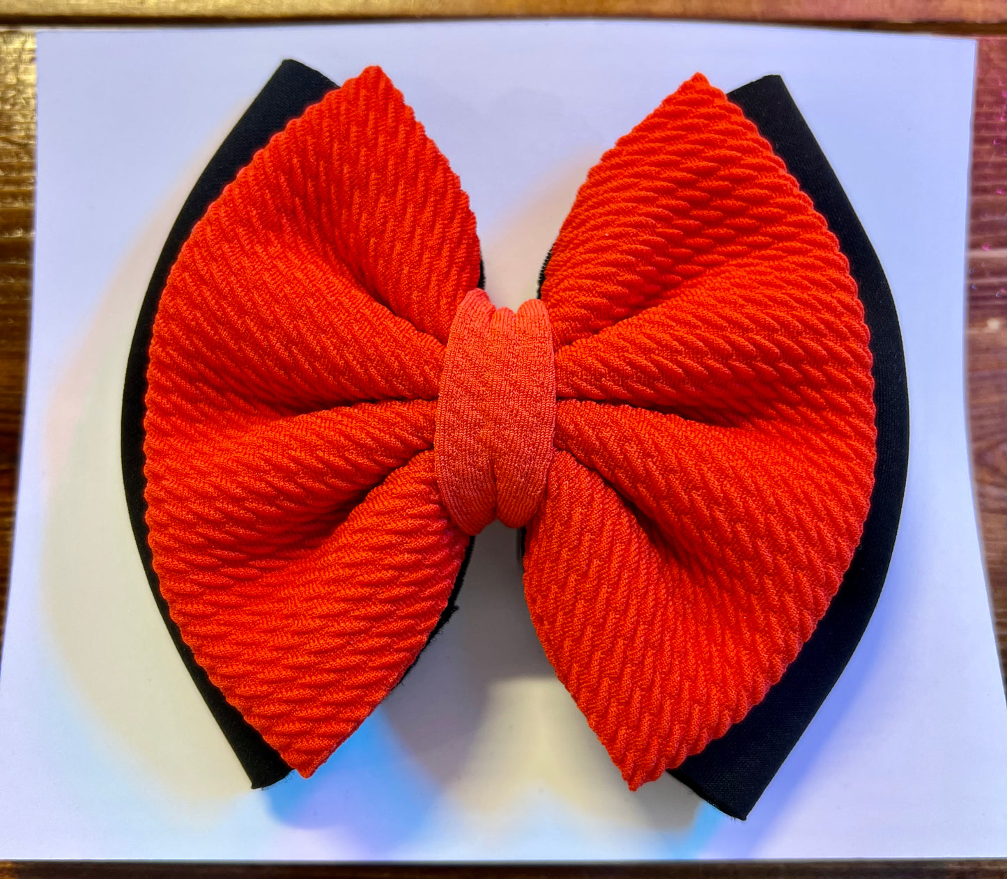 Double Stacked Orange/Black Bow