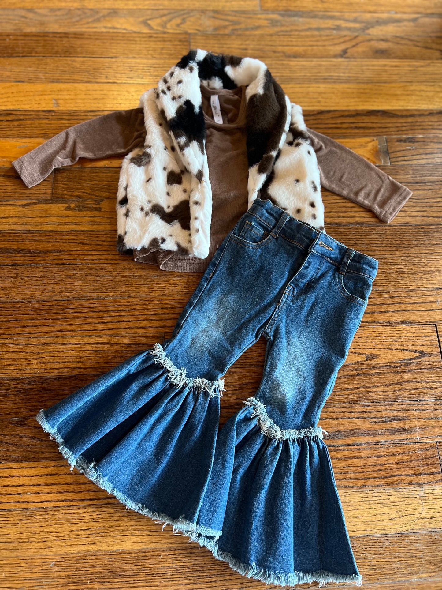 Faux Fur Cowprint Vest