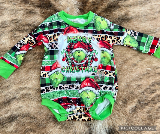 Grinch Merry Christmas Romper