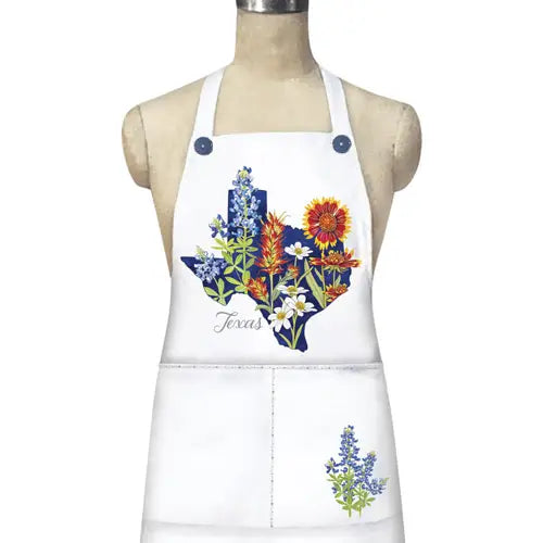 Texas Map Flowers Loose Apron