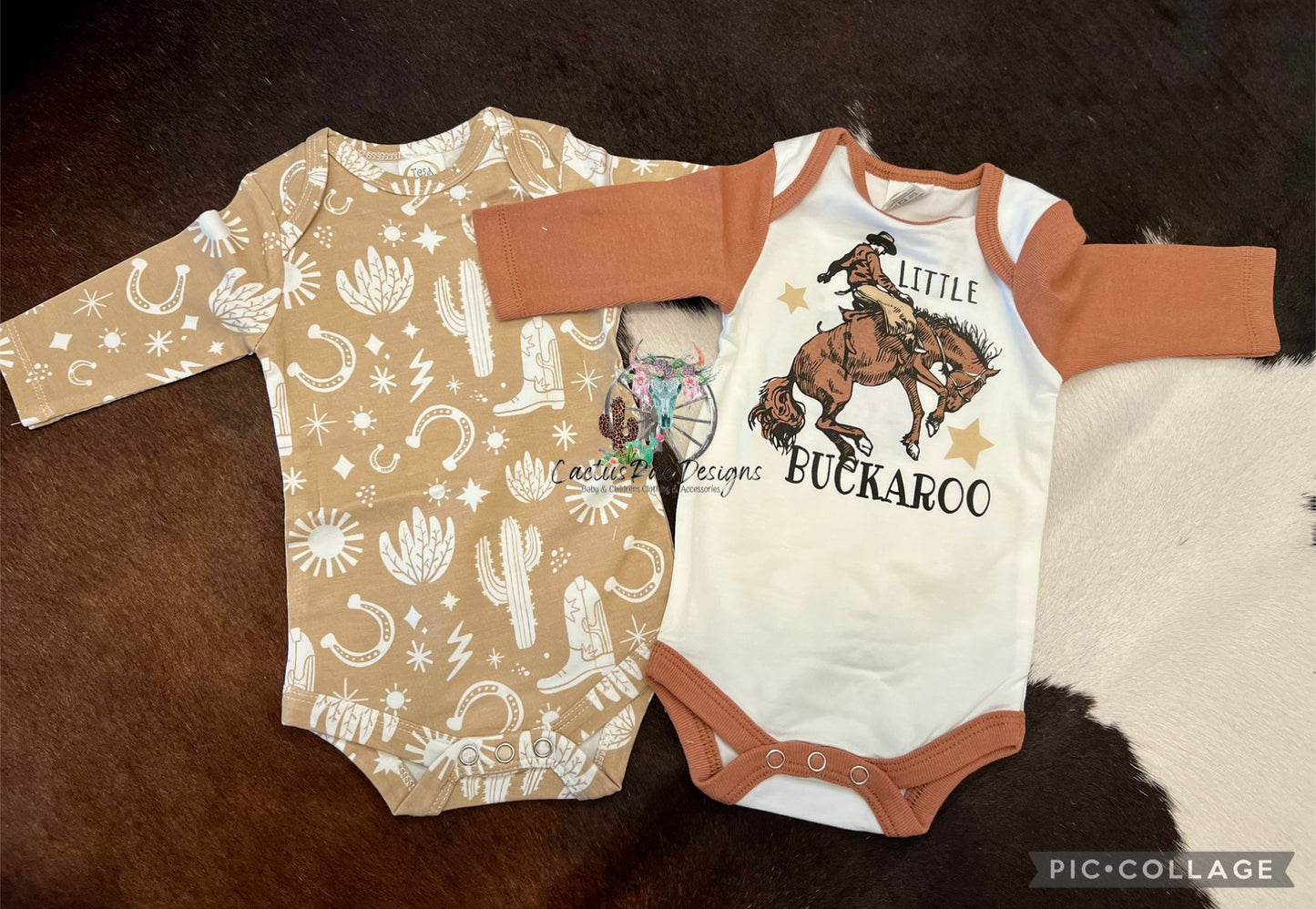 Wild West Beige/Little Buckaroo Body Suits