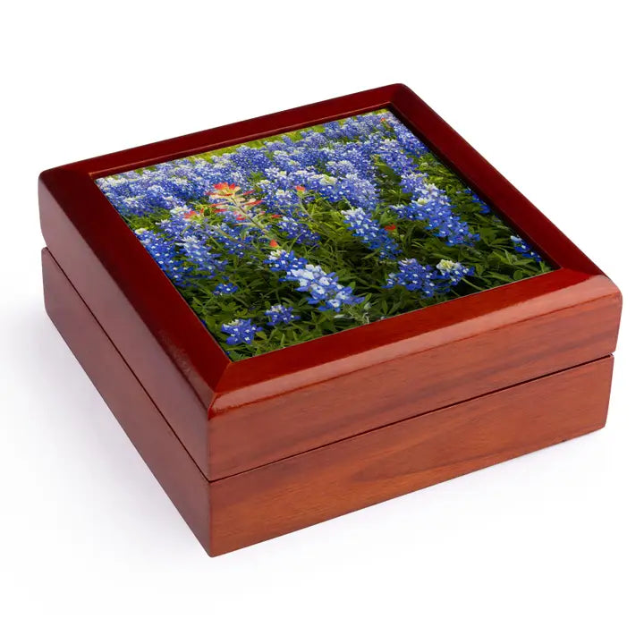 Bluebonnet Flowers Jewelry Box