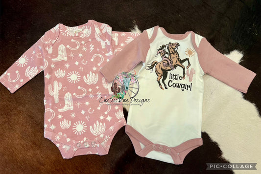 Wild West Pink/Little Cowgirl Bodysuits