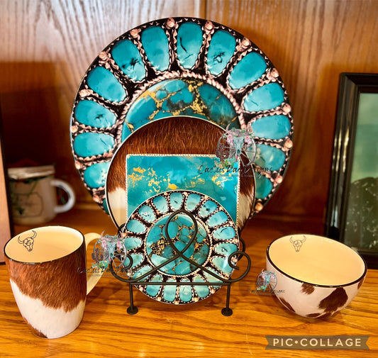 Turquoise Jewelry Plate  13"