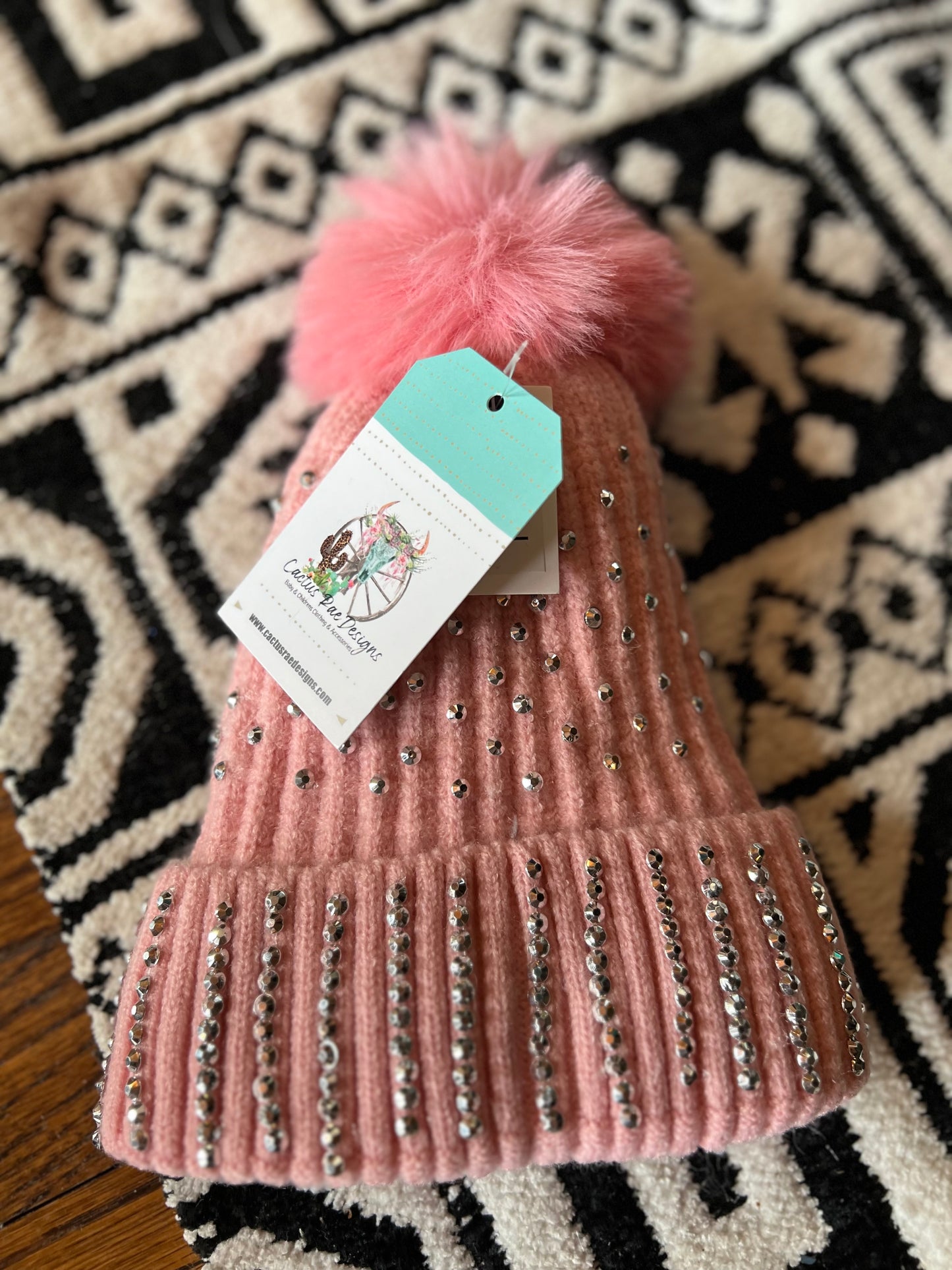 Bling Knit Hat With Fleece Lining