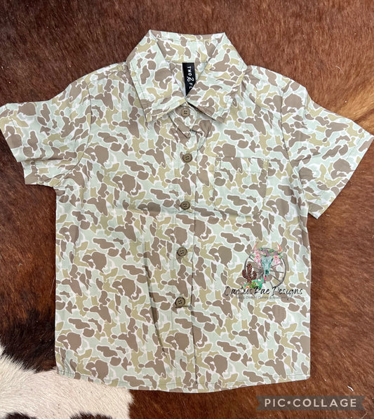 Cowboy Camo Kids Button Up