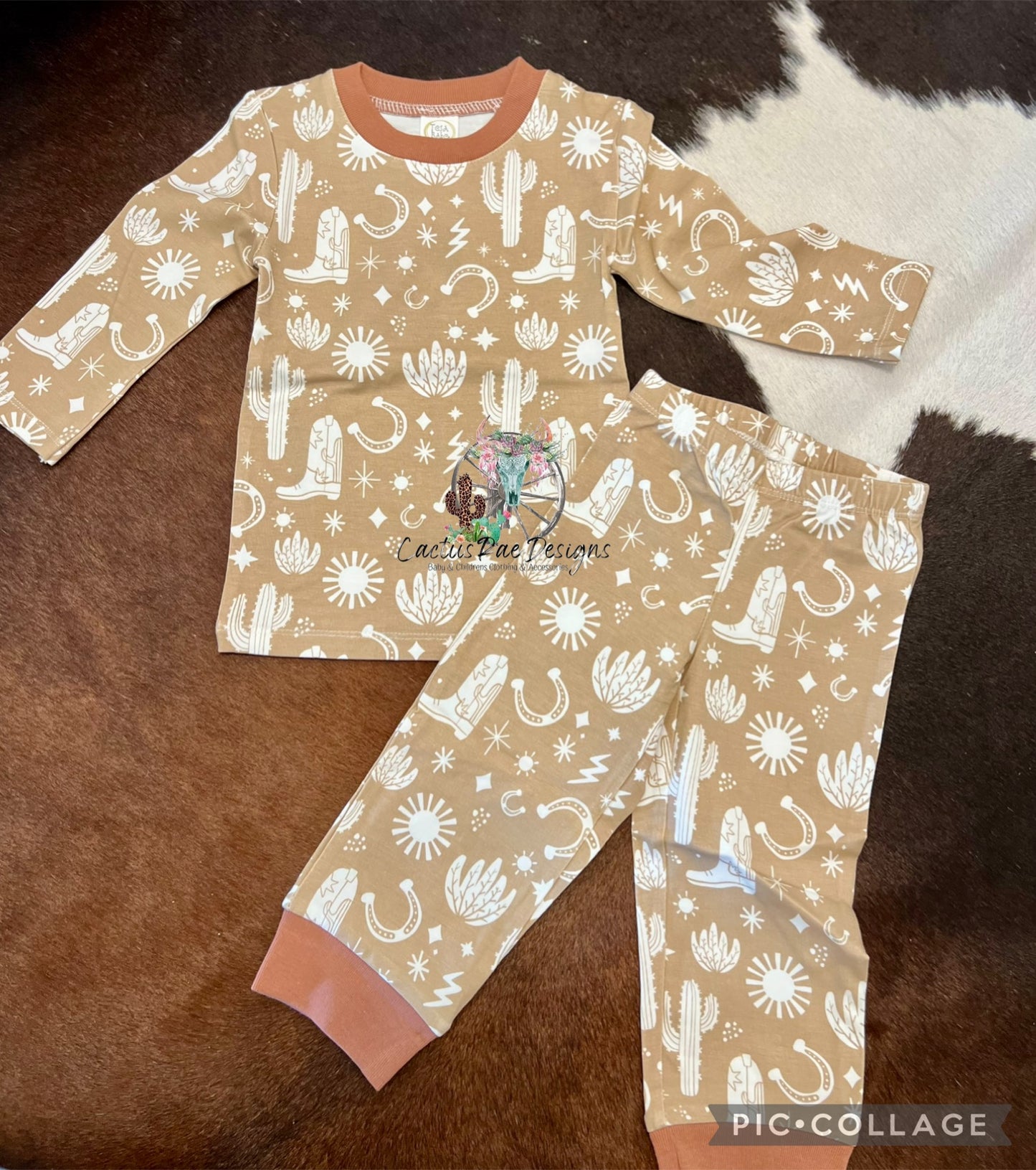 Wild West Beige PJ Set