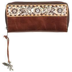 Angel Ranch White Washed Daisy Collection Wallet Brown