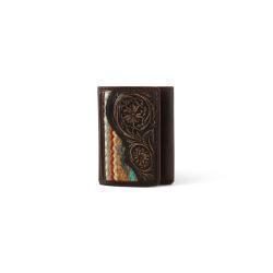 Ariat Trifold Wallet Tooled Rug Brown