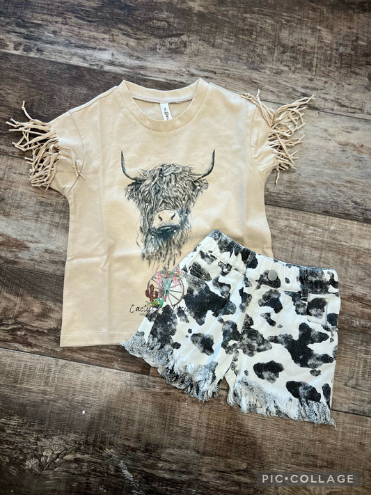 White/Black Cow Shorts