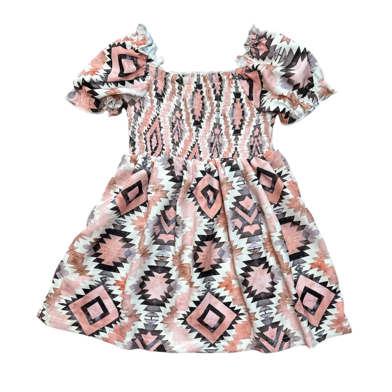 Aztec Flutter Sleeve Dress