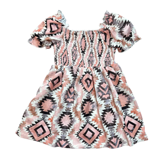 Aztec Flutter Sleeve Dress