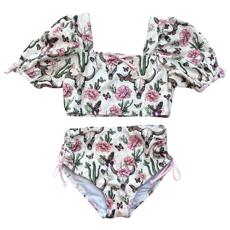Cactus Floral Skull 2PC Swimsuit