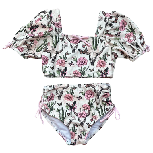 Cactus Floral Skull 2PC Swimsuit