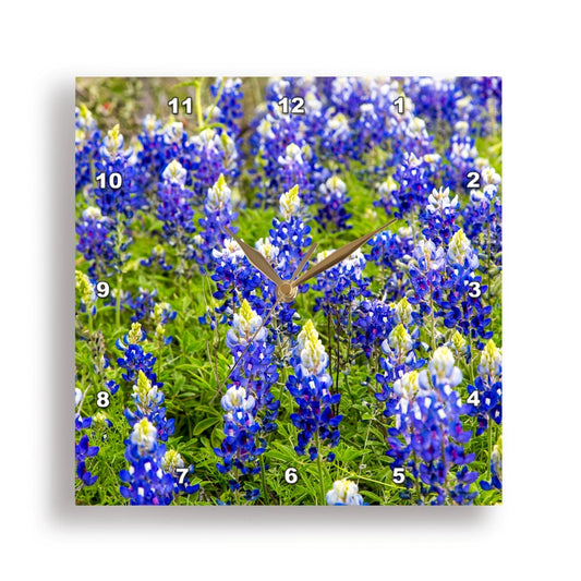 Bluebonnet Flowers Wall Clock
