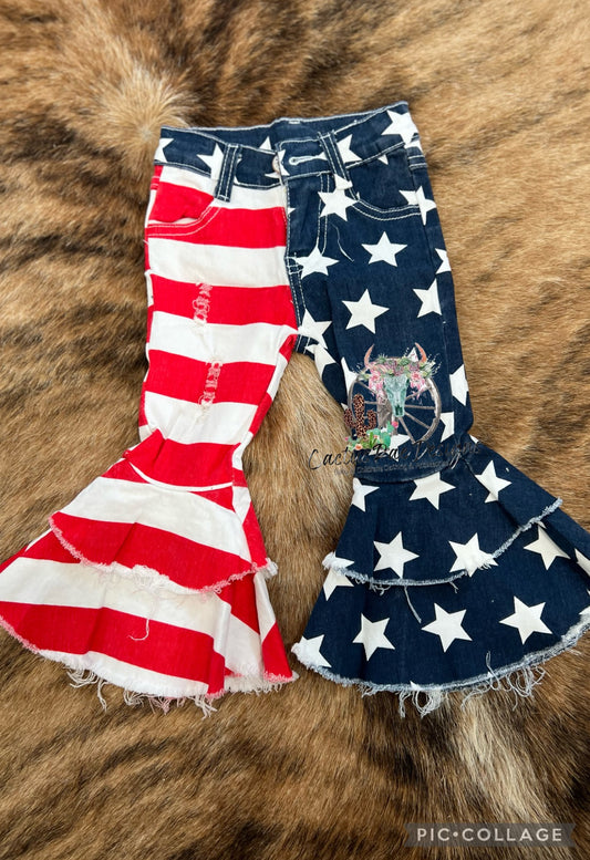 Distressed Patriotic Bell Bottoms