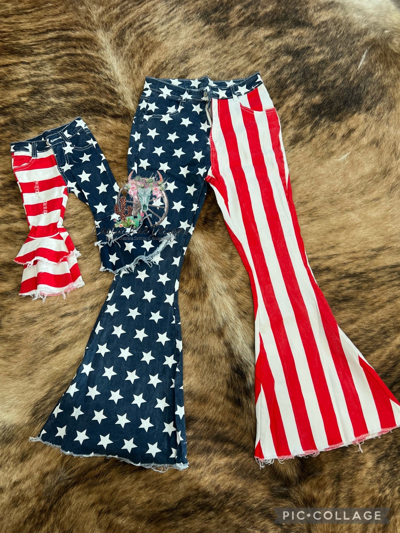 Distressed Patriotic Bell Bottoms