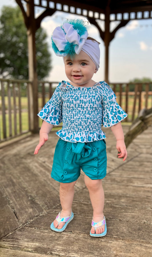 Cold Shoulder Top and Relaxed Shorts