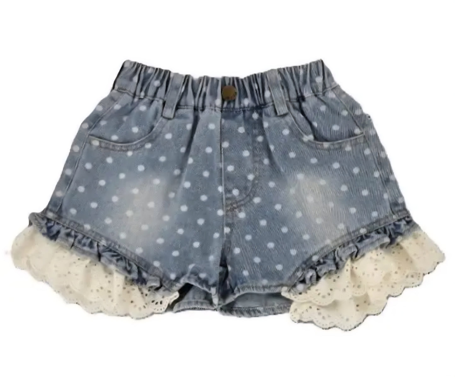 Polka Dot Denim Shorts