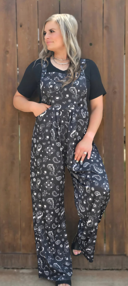 Bandana Babe Black Jumpsuit