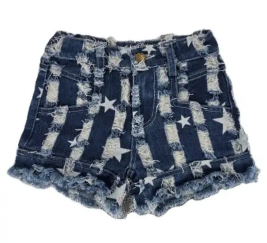 Destructive Star Denim Shorts