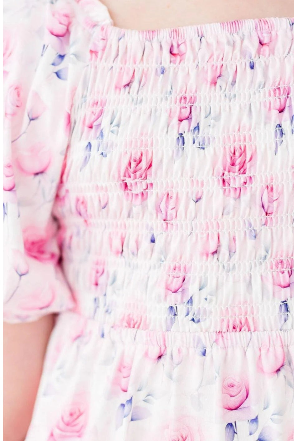 Rose Garden Smocked Ruffle Dress