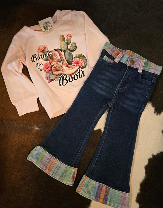 Blame It All On My Boots Sweatshirt Blush